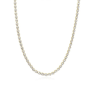 Pear Diamond Tennis Necklace in 14kt Yellow Gold