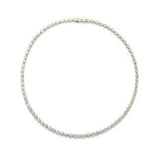 Pear Diamond Tennis Necklace in 14kt Yellow Gold