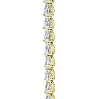 Pear Diamond Tennis Necklace in 14kt Yellow Gold