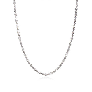 Mixed Diamond Tennis Necklace in 14kt White Gold