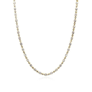 Mixed Diamond Tennis Necklace in 14kt Yellow Gold