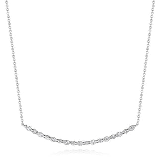 Marquise and Round Diamond Necklace in 14kt White Gold