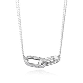 Double Link Pendant, Diamond in 14kt White Gold