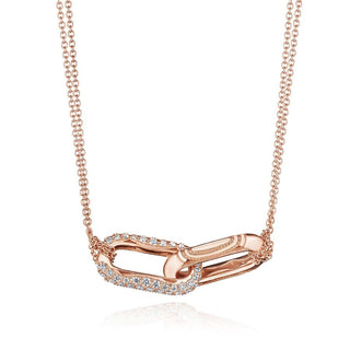 Double Link Pendant, Diamond in 14kt Rose Gold