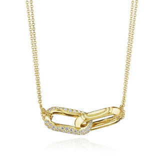 Double Link Pendant, Diamond in 14kt Yellow Gold