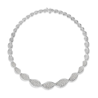 Petal Diamond Pavé Necklace in 14kt White Gold