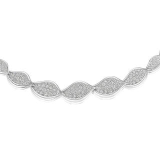 Petal Diamond Pavé Necklace in 14kt White Gold