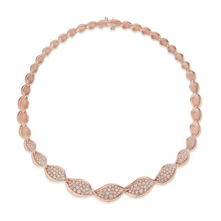 Petal Diamond Pavé Necklace in 14kt Rose Gold