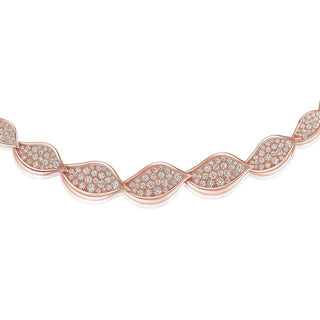 Petal Diamond Pavé Necklace in 14kt Rose Gold