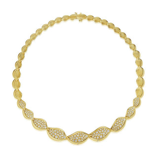 Petal Diamond Pavé Necklace in 14kt Yellow Gold