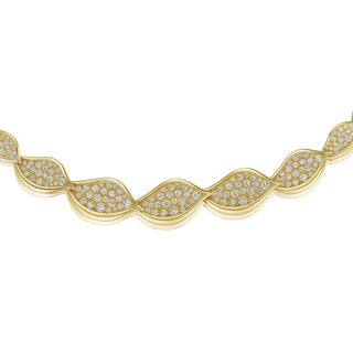 Petal Diamond Pavé Necklace in 14kt Yellow Gold