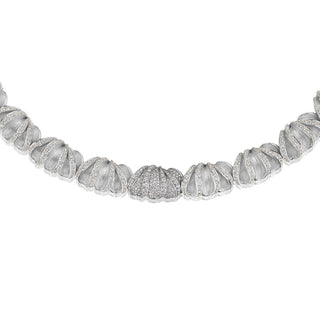 Multi Petal Diamond Necklace in 14kt White Gold