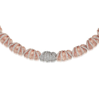 Multi Petal Diamond Necklace in 14kt Yellow Gold