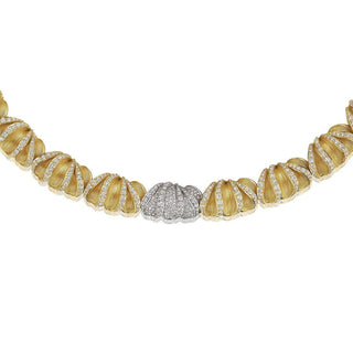 Multi Petal Diamond Necklace in 14kt Yellow Gold