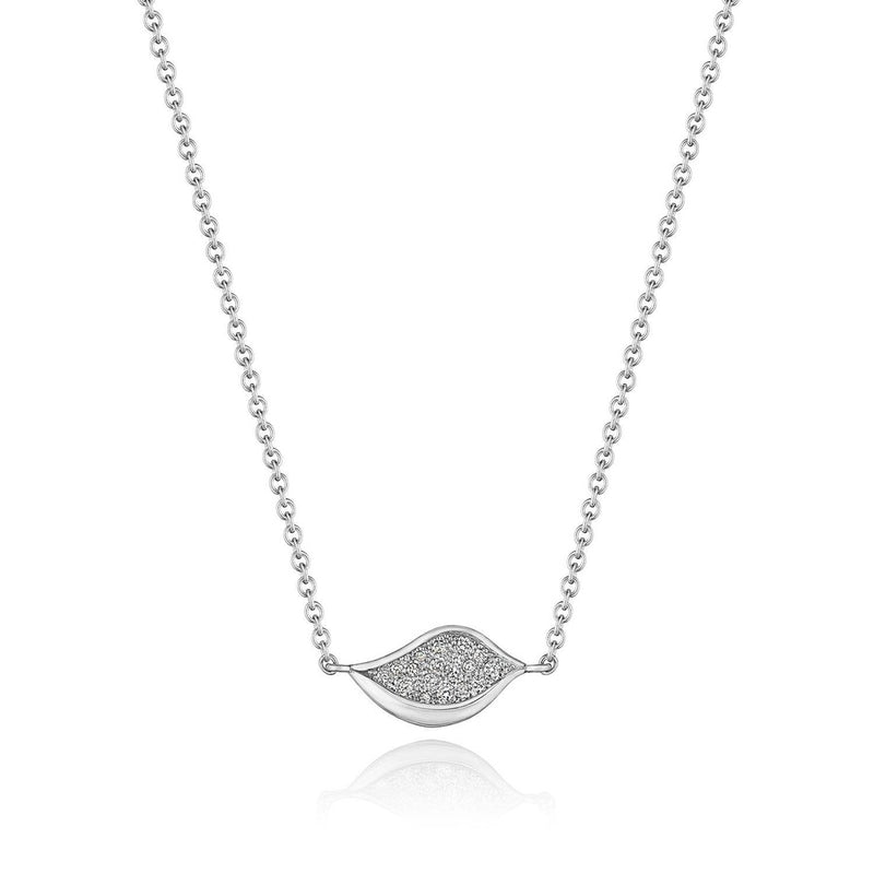 Petal Diamond Pavé Pendant in 14kt White Gold