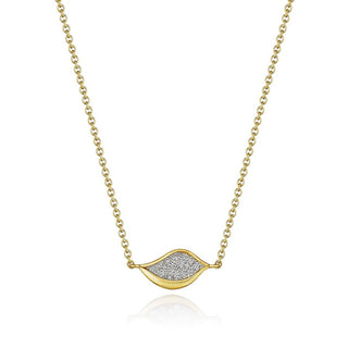 Petal Diamond Pavé Pendant in 14kt Yellow Gold