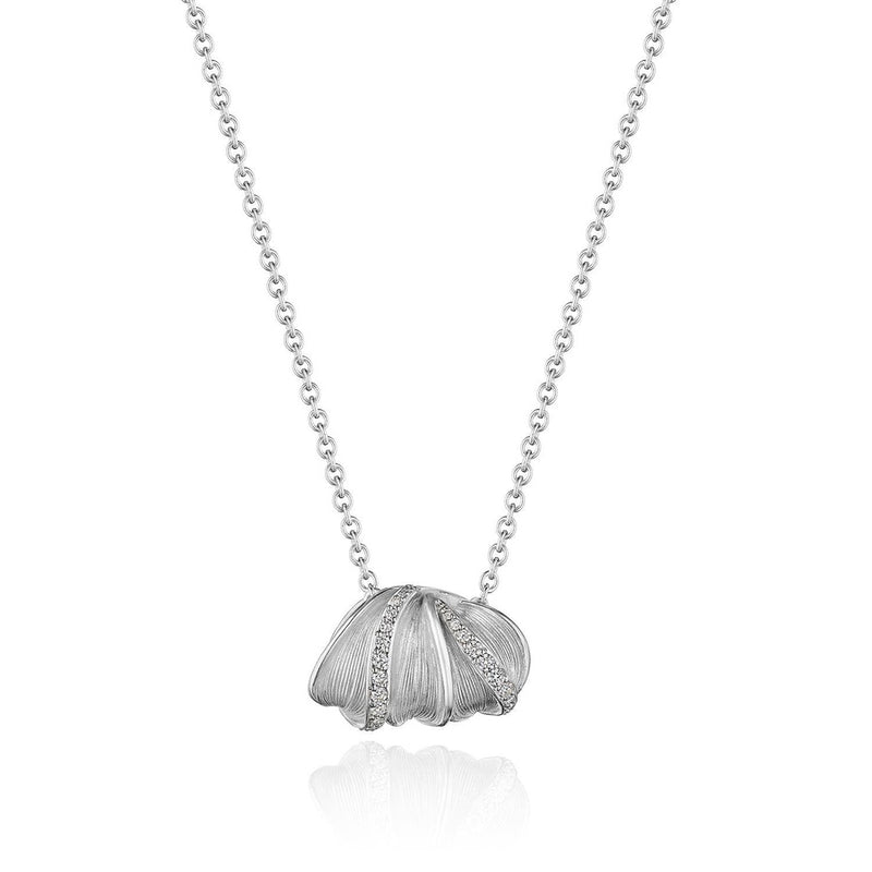 Multi Petal Diamond Pendant in 14kt White Gold