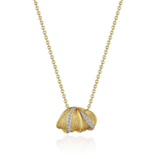 Multi Petal Diamond Pendant in 14kt Yellow Gold