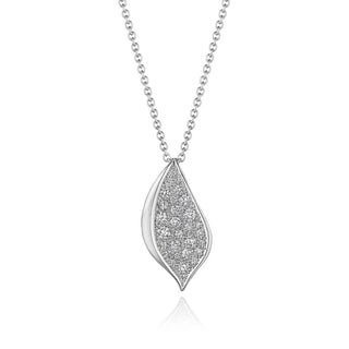 Petal Diamond Pavé Lariat Pendant in 14kt White Gold