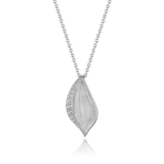 Petal Diamond Lariat Pendant in 14kt White Gold