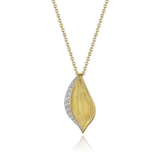 Petal Diamond Lariat Pendant in 14kt Yellow Gold