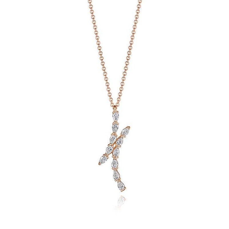 Pear Diamond Pendant in 14kt Rose Gold