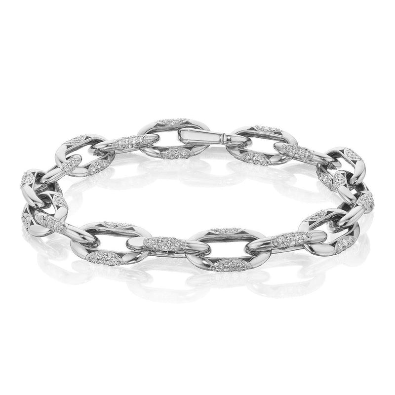 Small Link Bracelet in 14kt White Gold