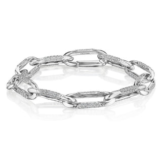 Large Link Bracelet in 14kt White Gold