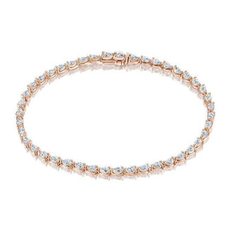 Pear Diamond Tennis Bracelet in 14kt Rose Gold
