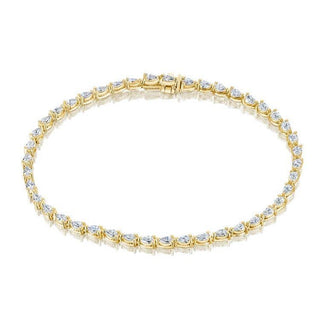 Pear Diamond Tennis Bracelet in 14kt Yellow Gold