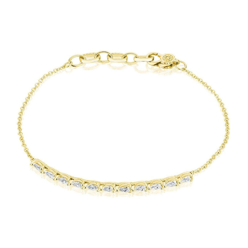 Pear Diamond Bracelet in 14kt Yellow Gold