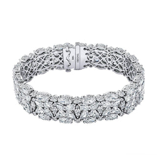 Diamond Mosaic Bracelet, Pear & Marquise in 14kt White Gold
