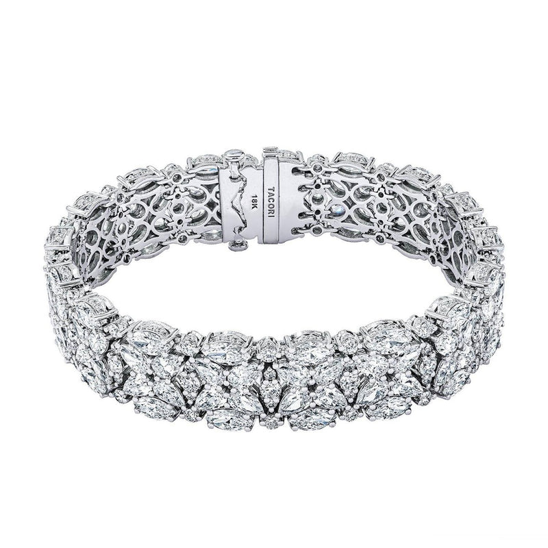 Diamond Mosaic Bracelet, Pear & Marquise in 14kt White Gold
