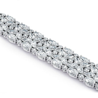 Diamond Mosaic Bracelet, Pear & Marquise in 14kt White Gold