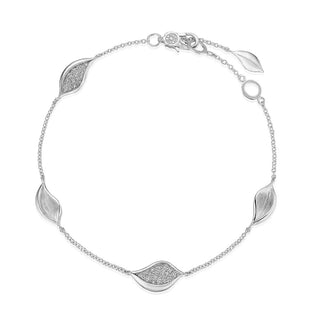 Petal Diamond Pavé Station Bracelet in 14kt Yellow Gold