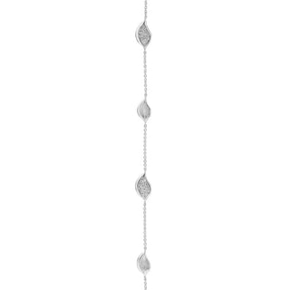 Petal Diamond Pavé Station Bracelet in 14kt White Gold