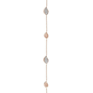 Petal Diamond Pavé Station Bracelet in 14kt Rose Gold