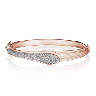 Petal Diamond Pavé Bangle in 14kt Rose Gold
