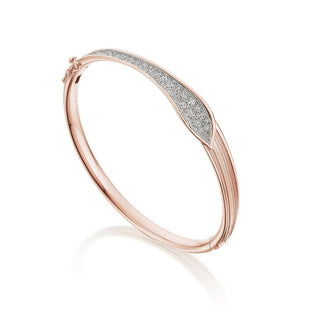 Petal Diamond Pavé Bangle in 14kt Rose Gold