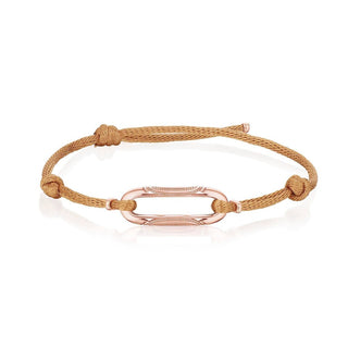 Link Bracelet on Rose Cord in 14kt Rose Gold