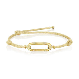 Link Bracelet on Gold Cord in 14kt Yellow Gold