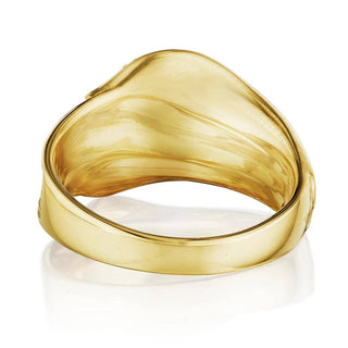 Double Petal Diamond Pavé Ring in 14kt Yellow Gold