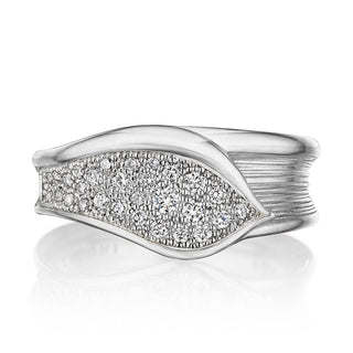 Petal Diamond Pavé Ring in 14kt White Gold