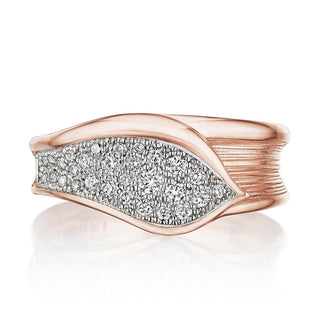 Petal Diamond Pavé Ring in 14kt Rose Gold
