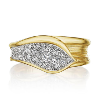 Petal Diamond Pavé Ring in 14kt Yellow Gold