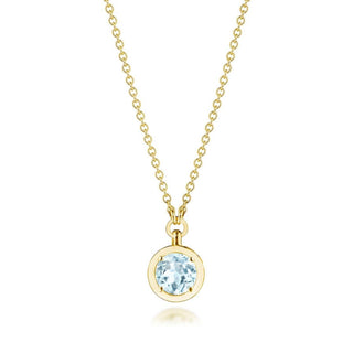 Sky Blue Topaz Necklace - 0.7ct in 14kt Yellow Gold