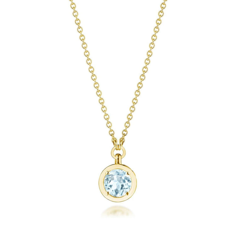 Sky Blue Topaz Necklace - 0.7ct in 14kt Yellow Gold
