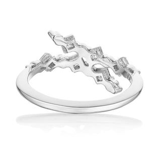 Carré and Round Diamond Ring in 14kt White Gold
