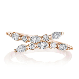 Marquise and Round Diamond Ring in 14kt Rose Gold