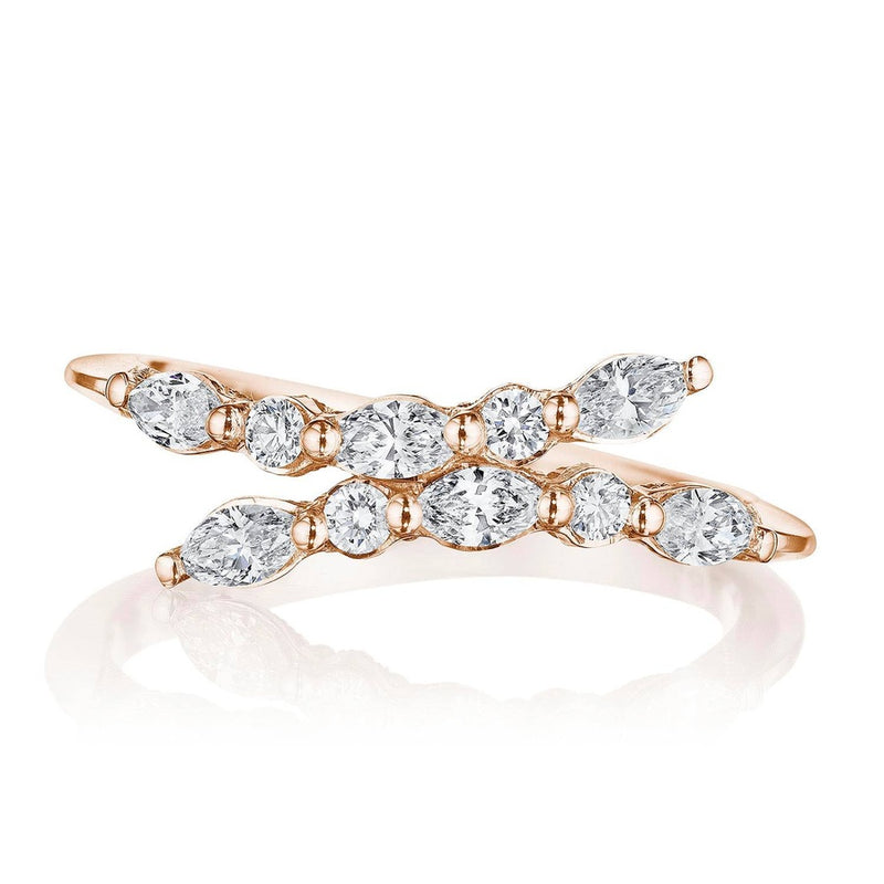 Marquise and Round Diamond Ring in 14kt Rose Gold